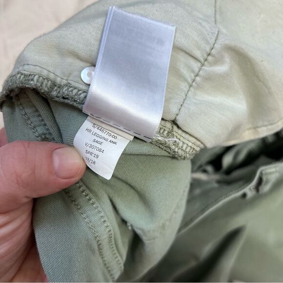 Gap | High Rise Ankle Legging Sage Green Ripped Knees Stretch Jegging Denim 35 - Picture 3 of 5